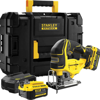 Пила лобзикова акумуляторна Stanley FatMax 18В (V20) Li-Ion, 4 Аг, 3200 ход/хв SFMCS650M2K