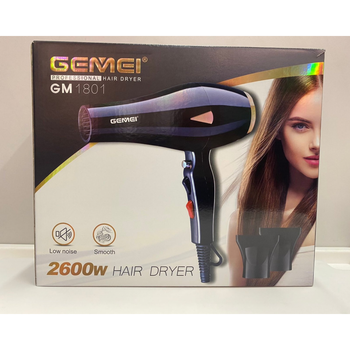 Функциональный удобный фен Gemei GM-1801 2600Вт