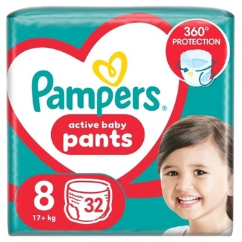 Набір із 2 шт. Підгузок-трусиків Pampers Pants розмір 8 32 шт. від 17 кг +