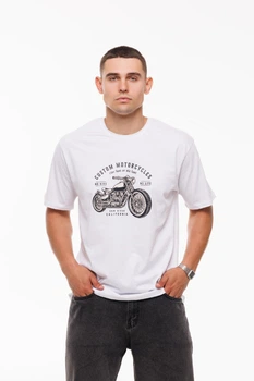 Чоловіча футболка "Motorcycle" Наталюкс 2XL білий (1218053200051)