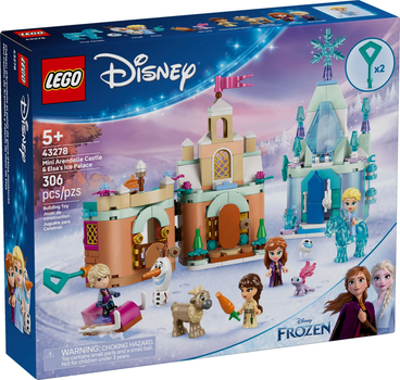 Zestaw klocków LEGO Disney Miniaturowy zamek w Arendelle i lodowy pałac Elzy 306 elementów (43278) (5702017824918)