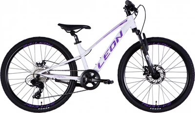 Велосипед Leon JUNIOR AM DD CS AL 24" 12" 2025 Белый с сиреневым (OPS-LN-24-115)