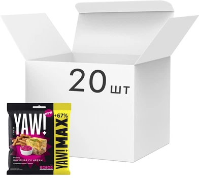 Упаковка сухариків YAW! стікси зі смаком холодця з хроном 85 г х 20 шт (1.7 кг) (4841900001393)
