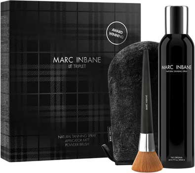Zestaw Marc Inbane Le Triplet Black Naturalny spray samoopalający 175 ml + Rękawica do aplikacji + Pędzel do pudru (8719324501200)