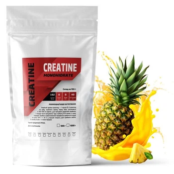 Креатин моногидрат Creatine Monohidrate 99,7% порошковый на 200 порций 1 кг Ананас (14-125-cre-an1)