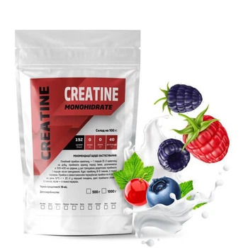 Креатин моногидрат Creatine Monohidrate 99,7% порошковый на 100 порций 500 г Лесные ягоды (14-125-cre-l500)