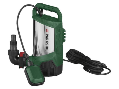 Насос занурювальний PARKSIDE PTPS 1100 B2 (1100 Вт, 20000 л/год, нерж. сталь, для чистої/брудної води)