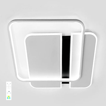 Люстра SAVIO 100W 2S бело-черная Esllse управляемая светодиодная 3000-6500К 10000Lm WHITE/BLACK 500x500x60мм