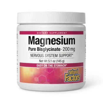 Магній гліцинат Natural Factors Magnesium Bisglycinate 200mg 145g без смаку