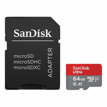 Карта памяти microSDXC (UHS-1) SanDisk Ultra 64Gb class 10 A1 (140Mb/s) (adapter SD) SDSQUAB-064G-GN6MA