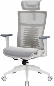 Кресло компьютерное офисное эргономичное Officepro Balance OC620-W-LG-LG White/Light Gray