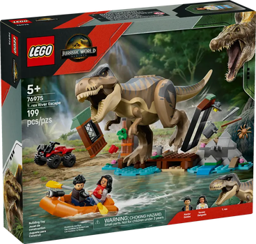 Zestaw klocków LEGO Jurassic World Ucieczka rzeką przed tyranozaurem, 199 el. 76975 (5702017849966)