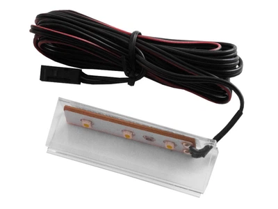 Кліпса світлодіодна пластикова для підсвітки скляних полиць 12V/DC 0.72w нейтральне світло, чорний провід