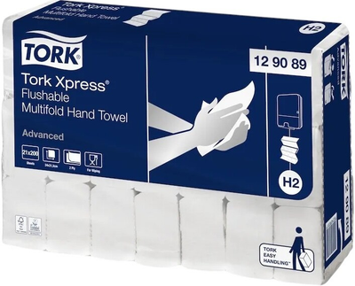 Ręczniki papierowe Tork Xpress Flushable Multifold 200 stz × 21 opakowanie (7322540828511)
