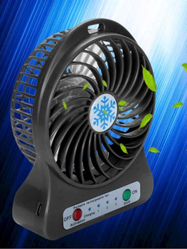 Міні вентилятор настільний Mini Fan XSFS-01 з акумулятором 18650 Чорний 4376