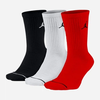 Набір чоловічих шкарпеток високих Nike U J Ed Cush Poly Crew 3Pr 144 DX9632-902 42-46 3 пари Чорний/Білий/Червоний (196152693921)