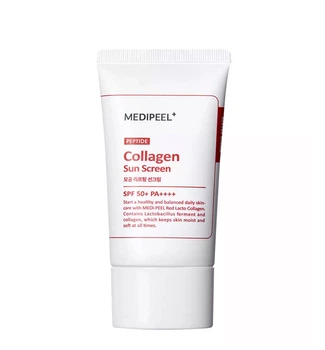 Солнцезащитный крем для сужения пор с коллагеном и пептидами Medi-Peel Red Lacto Peptide Collagen Pore Lifting Sun Screen SPF 50+ PA++++ 50мл