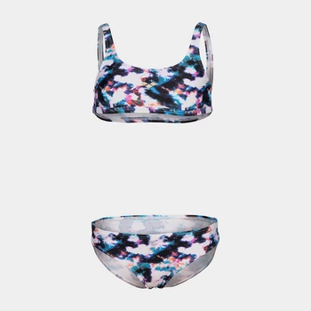 Детский раздельный купальник для девочки Arena Tie And Dye Bikini TOP 006206-500 116 см Белый/Синий/Мультиколор (3468336888964)