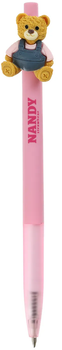 Ручка кулькова автоматична, BEAR TOY, 0,7 мм, синя ZB.2237 рожева 4823078999054