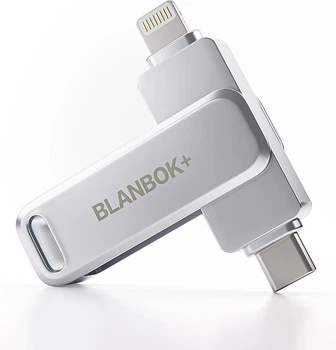 Флешка BLANBOK+ 512 ГБ 3в1 Type-C, Lightning, Usb Silver (R3621)