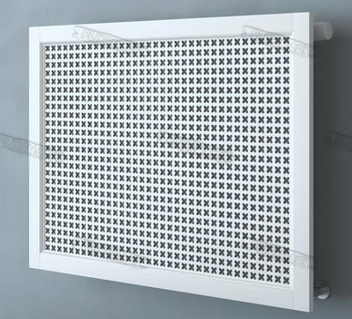Экран декоративная решетка на батарею отопления R120-F60 Белый