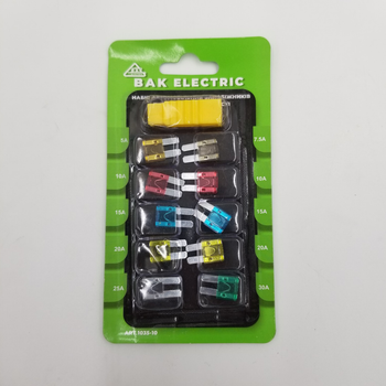 Предохранители Евро MICRO 2 BAKONY набор 10 шт. (комплект 5А,7.5А,10A,15A,20A,25A,30A) с пинцетом Каталожный номер 1035-10