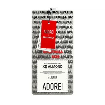 Типсы гелевые для наращивания ногтей Adore Professional Spletniца Gel Nail Tips XS Almond 240 шт ультракороткий миндаль прозрачные