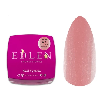 Гель строительный Edlen Professional Builder Gel Princess 27 приглушенный розовый с шиммером 15 мл