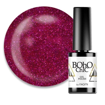 Гель-лак Boho Chic BC 153 малиновая фуксия с переливающимися блестками 6 мл (800897821692)