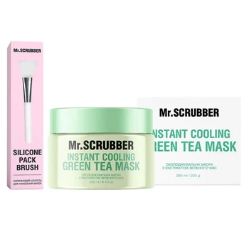 Охолоджувальна маска для обличчя Instant Cooling Green Tea Mask 3 екстрактом зеленого чаю Mr.SCRUBBER + Силіконовий шпатель