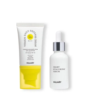 Гиалуроновая сыворотка и солнцезащитный крем SPF 50 Hillary увлажнение и защита для лица от солнца. (652530)