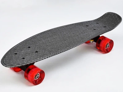 Скейт Пенни борд Best Board "Carbon" колеса PU, светятся (67934)