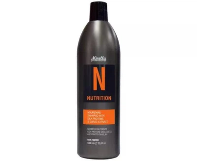 Поживний шампунь з протеїнами шовку та екстрактом часнику Mirella Professional Nutrition Nourishing Shampoo 1000 мл
