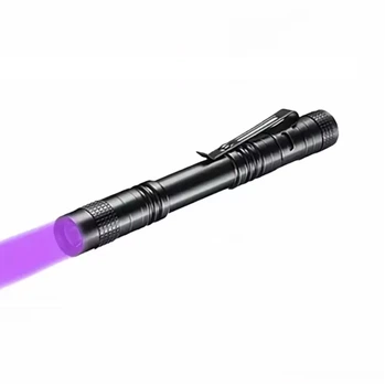 Ультрафиолетовый фонарик Type2-Short LED UV Flashlight 395nm Portable Mini Ultraviolet Torch, 2хАА, Black UVFTT2SK