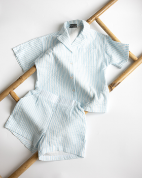 Костюм дитячий літній з мусліну Alwair Kids Блакитний 86см 81123