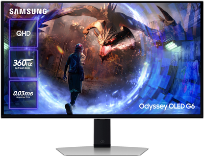 Монітор 27" Samsung Odyssey OLED G6 Silver (LS27DG600SIXCI)