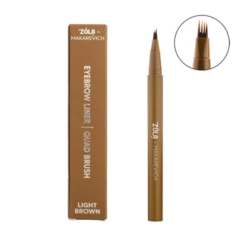 Лайнер для бровей ZOLA Makarevich Eyebrow Liner Light Brown с квадро-кистью светло-коричневый
