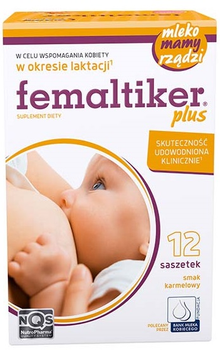 Suplement diety NutroPharma Femaltiker Plus Wsparcie laktacji smak karmelowy 12 saszetek (5907513003625)