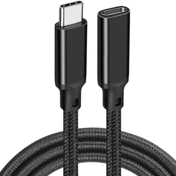 Кабель удлинитель Type-C male - Type-C female 3.1 gen 2 e-marker PD 100W 0.2 м Черный (TCMF-02)
