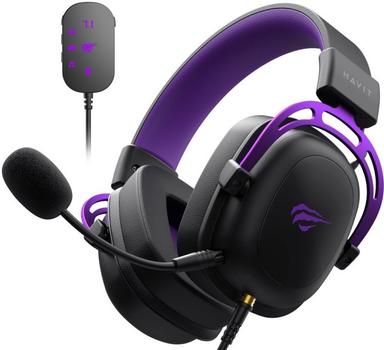 Навушники Havit H2002C+U Black/Violet (H2002C+Ubp)