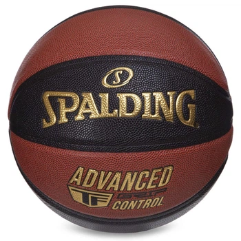 Баскетбольный мяч №7 Кожа SPALDING ADVANCED TF CONTROL для зала для улицы оранжевый-черный 76872Y