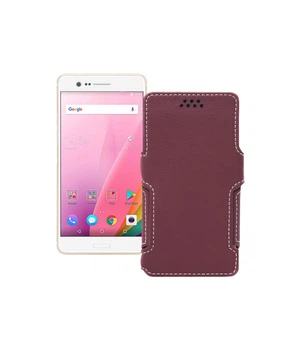Чохол-книжка з екошкіри для телефону Sharp Z3 Бордовий