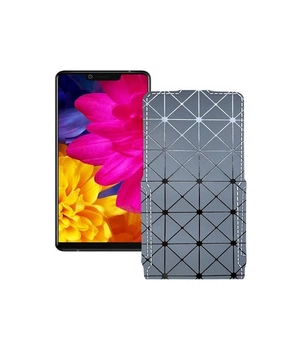 Чохол-флип з екошкіри для телефону Sharp Aquos S3 Сірий ромб