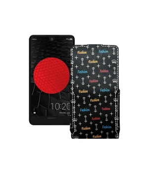 Чохол-флип з екошкіри для телефону Sharp C10 (SH-Z01) Фешн чорний