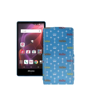 Чохол-флип з екошкіри для телефону Sharp Aquos Compact SH-02H Фешн блакитний