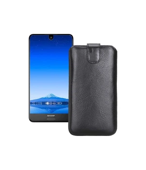 Витяжка з екошкіри для телефону Sharp Aquos S2 (C10) Чорний