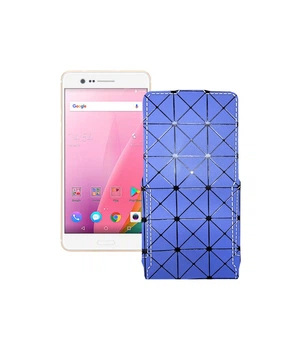 Чохол-флип з екошкіри для телефону Sharp Z3 Синій ромб