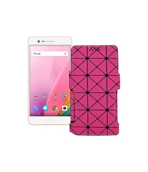 Чохол-книжка з екошкіри для телефону Sharp Z3 Рожевий ромб