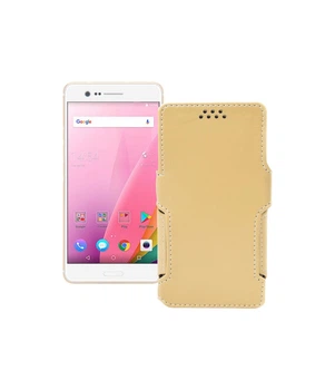 Чохол-книжка з екошкіри для телефону Sharp Z3 Бежевий