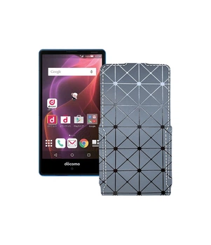 Чохол-фліп із екошкіри для телефону Sharp Aquos Compact SH-02H Сірий ромб